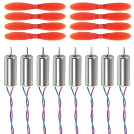 8pcs 716 Coreless Motor 3.7V 7x16mm Motor 19000KV 45000 RPM Brushed with 55mm CW CCW Propeller for Micro FPV Tiny Whoop RC Quadcopter Drone