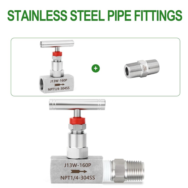 TAISHER 1PCS 304 Stainless Steel High Pressure Straight Needle Valve