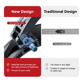 INNSTAR 13MM Weight Lifting Belt - Original Ratchet Macro Adjustment Design, 4'' Wide Premium Nylon / Leather Powerlifting Belt for Powerlifting, Bodybuilding- Lifting Belt for Men Women (Black-Leather, Large)