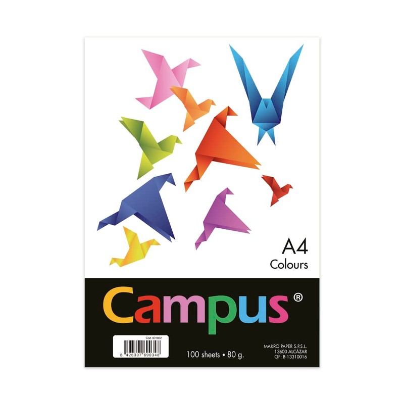 Campus - Coloured A4 Paper Pack of 100 80gsm 210x297mm