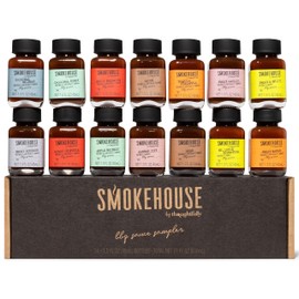 Smokehouse by Thoughtfully, Gourmet BBQ Sauce Sampler Variety Pack in Glass Bottles, Vegan and Vegetarian, Flavors Range from Full-Bodied Pitmaster Classics to Foodie-Inspired Creations, Pack of 14