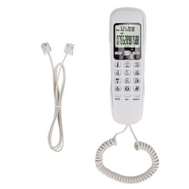 Telephone Home Landline Telephone DTMF/FSK Callback Function Group Call Memory Function Call Time Recording Call Number Display Wall Mounted Wired Phone for Home Office Hotel