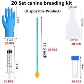 20 Set AI Artificial Insemination Dog Breeding Kit, Canine Breeding Kit, Dog Insemination Breeder Kit, Disposable Canine Artificial Insemination, Canine Breeding Supplies (11.8 inch) M
