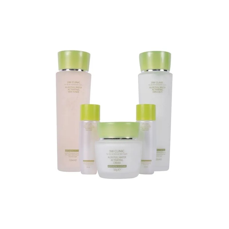 Set 3W Clinic Aloe Vera Skincare Coreano Día/Noche Piel Seca