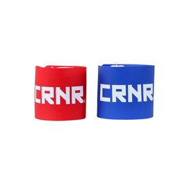 Combat Corner Pack of 4 CRNR Tournament Ankle Bands (2 Red and 2 Blue) Soft Vinyl Wrestling Tournament Bands Hook and Loop Scoring Bands