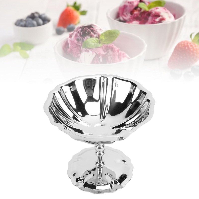 Stainless Steel Ice Cream Bowl, Pudding Cups, Sundae Trifle Bowl