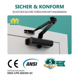 MARIE Hydraulic Door Closer with Locking Function, Black, CE, EN1634