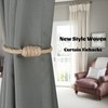 BEL AVENIR Magnetic Jute Curtain Tiebacks, Decorative Drapery Holdbacks Bohemian