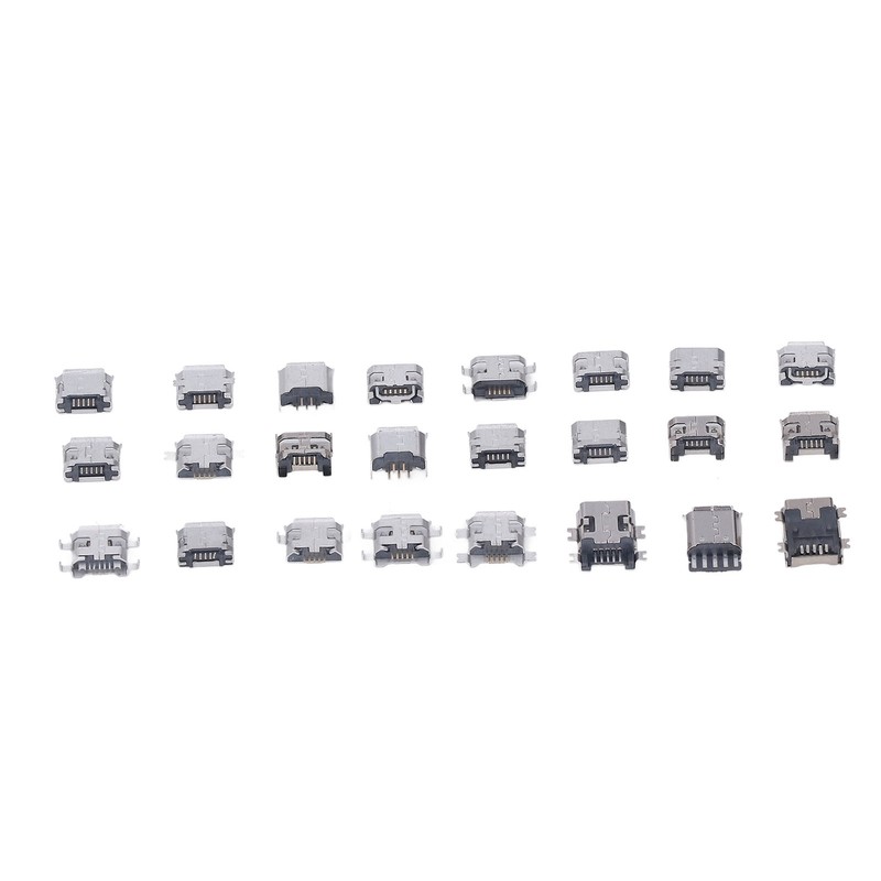 240 Pcs Micro USB Connector Set Stainless Steel Single Row