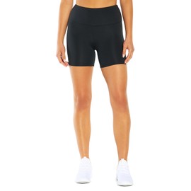 Bally Total Fitness Women's High Rise 5" Bike Short-2 Pack, Black/Fuchsia Red
