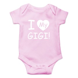 I Love My Gigi - Funny Baby Essentials Bodysuit - Cute Newborn Girl Clothes Baby Boy Outfits (Newborn, Pink)