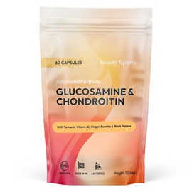 Glucosamine and Chondroitin High Strength – with Turmeric, Ginger, Rosehip & Vitamin C – Glucosamine Sulphate Chondroitin Sulphate - 60 Capsules, 1 Month Supply, Made in UK