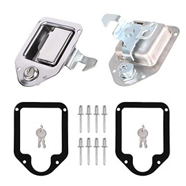 Ycsmyyds 2Pcs Tool Box Latch Truck Toolbox Lock with Gasket, Keys, Blind Rivets for Stainless Steel Truck, RV, Trailer, UTV, ATV Box, 4-3/8 inches x 3-1/4 inches