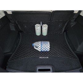 Floor + Back Seat Style Automotive Elastic Trunk Mesh Cargo Net for Nissan Rogue 2021-2025 - Premium Trunk Organizer and Storage - Luggage Net for Crossover - Best Car Organizer for Nissan Rogue