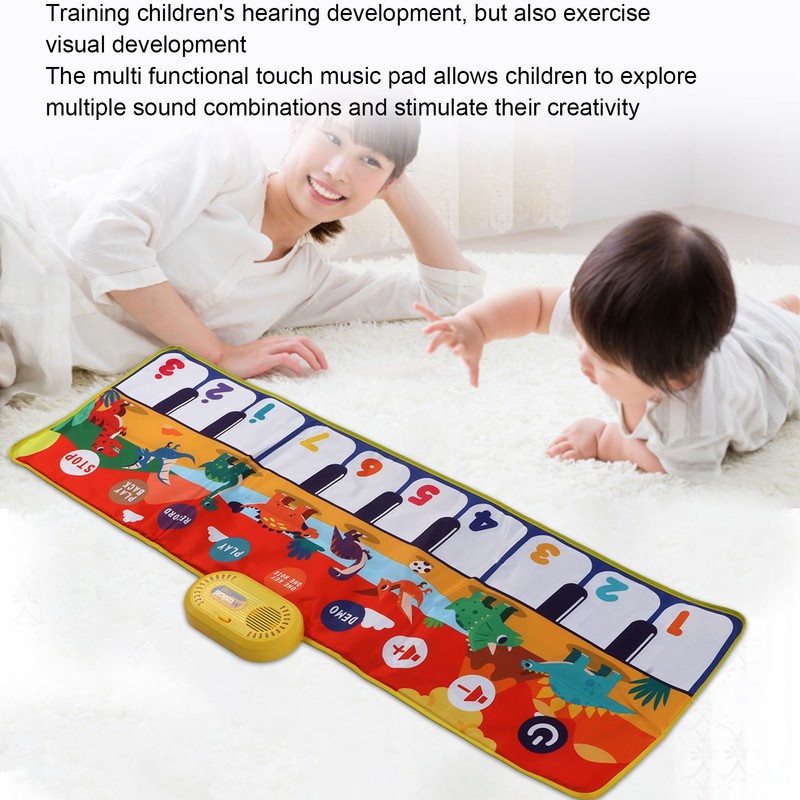 Music Piano Keyboard Dinosaur Picture Adjustable Sounds Music Touch Play
