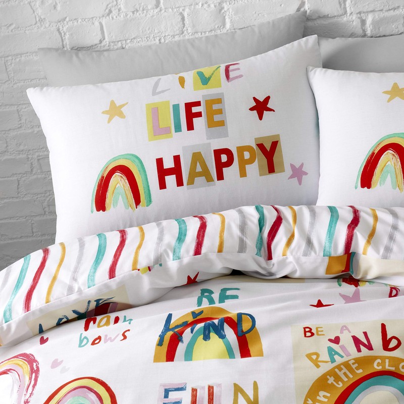 Catherine Lansfield Be A Rainbow Easy Care Single Duvet Set