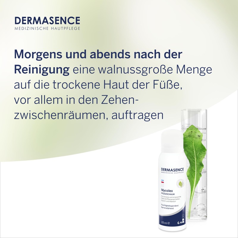 DERMASENCE Mycolex care foam, 125 ml, care for dry and