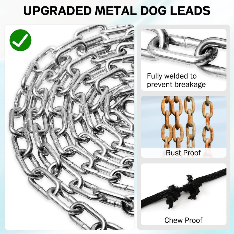 Heavy Duty Dog Chain for Yard-30FT Metal Chain Leash Chew