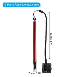 QUARKZMAN 2 x Resistive Touch Screen Stylus Pen Spring Resistance Capacitive Stylus Pen for Car Navigation GPS POS Red