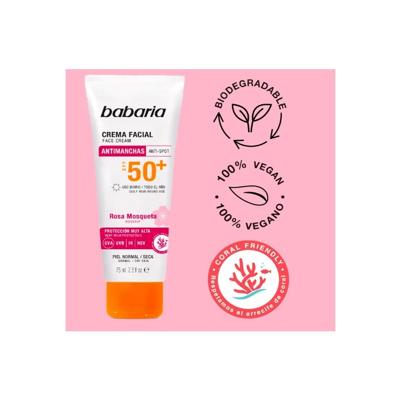 Babaria Crema Facial Antimanchas Spf Protección Muy Alta Normal Seca