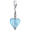 Nenalina 712024-002 Murano Glass Heart Lobster Clasp Charm Pendant for Charm Bracelet 925 Sterling Silver, Sterling Silver, Crystal