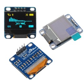 DIYmalls 0.96 Inch OLED Display Screen Module I2C IIC 128x64 SS D 1306 3.3V-5V Yellow + Blue for Arduino U NO ESP32 (Pack of 3)