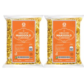 5.2oz Dried Marigold Flowers, Natural Tea, flores secas de caléndula, Gluten Free, Marigold Petals, Natural, Caffeine free. By Akshit