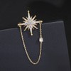 Star Burst Lapel Brooch Pin for Women Men Cubic Zirconia