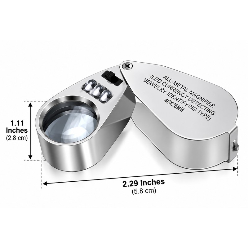 40X Jewelry Loupe for Close-Up Inspection – LED & UV