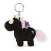 NICI Keyring Unicorn Rainbow Yin 10 cm, Black/Multi-Coloured