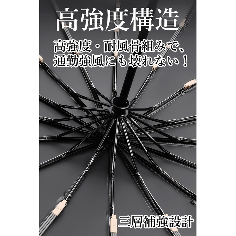 折りたたみ傘 晴雨兼用傘【頑固な16本骨】日傘 雨傘 軽量 大きいサイズ ワンタッチ自動開閉 遮光遮熱 uvカット 濡れない 軽くて丈夫