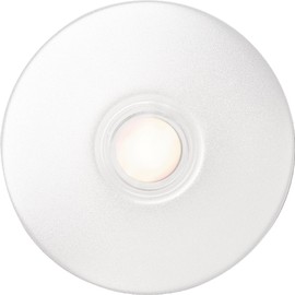 Newhouse Hardware Lighted Round Door Chime Button White WH5WL, White Doorbell Button for Refits or Home Improvement, Wired Doorbell Button Replacement for Most Doorbell Chimes, Lighted Doorbell Button