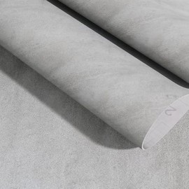 Gray-Beige Limewash Wallpaper Peel and Stick 16'' x 354'' Silver Plaster Concrete Contact Paper Self Adhesive Waterproof Beige Matte Limestone Textured PVC Removable Vinyl for Bedroom Kitchen Bathroom