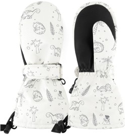 JANGANNSA Baby Gloves Dinosaur Winter Kids Mittens Baby Boy Girl Waterproof Gloves Unisex Outdoor Gloves Ski Gloves 1-6 Years