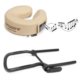Master Massage Universal MusicMaster Crescent Round Face Cushion and Universal Simplicity Adjustable Massage Table Face Cradle Set - Massage Table/Massage Chair Headrest Platform Set (Cream)