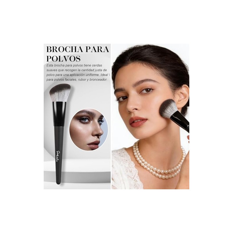 Start Makers Brochas Maquillaje Set Base Contorno Corrector Herramientas Angulares