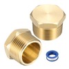sourcing map 2Pcs Brass Hex Head Plug Compression Cap Fitting