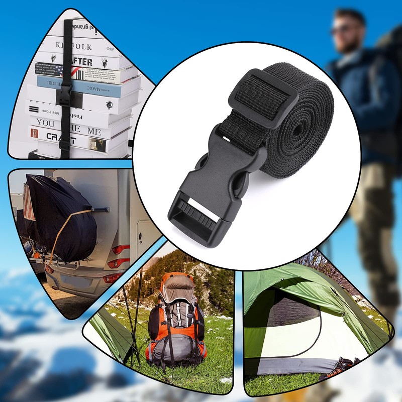 Thinp Pack of 4 Nylon Webbing with Adjustable Buckles 25
