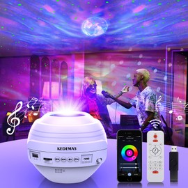 Kedemas Galaxy Projector for Kids,Star Projector with APP and Remote Control,Galaxy Light Projector with Music Speaker, Timer Function, Night Lights Projector for Bedroom/Room Decor(White)