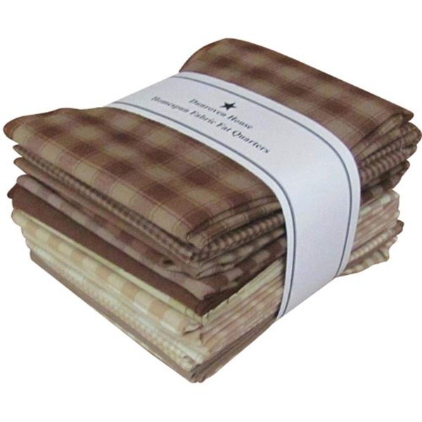 Dunroven House Homespun 12-Piece Fat Quarters, 18 by 21-Inch, Brown/Natural