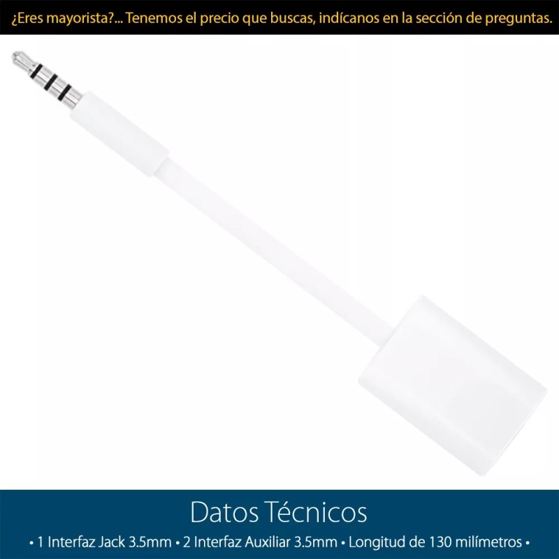 Mercader Digital 3 Pzs Adaptador Splitter 3.5mm Audífonos Divisor Conector