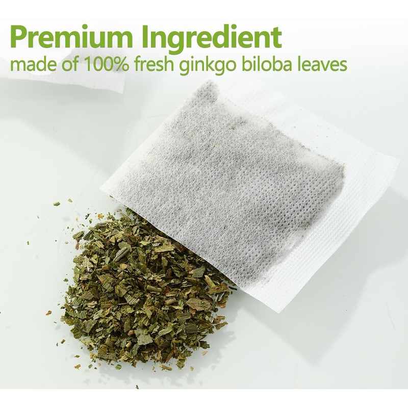 Premium 40 Ginkgo Biloba Tea Bags, Made with 100% Natural