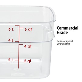 Cambro FreshPro 6Qt Food Storage Container in Clear for Industrial and Kitchen Use, Pantry Organization and Food Freshness