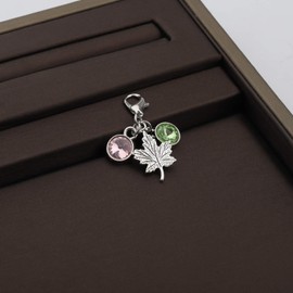 CHOORO Sorority Gifts Graduation Gift Zipper Pull Alpha Kappa Alpha Paraphernalia Graduation Jewelry (Leaf & Pink & Green Zipper Pull)