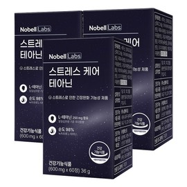 Nobel Labs Stress Care Theanine, 3 boxes, 60 tablets / 노벨랩스 스트레스 케어 테아닌, 3박스, 60정