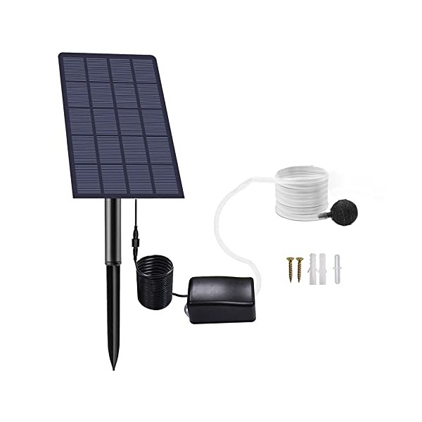 Lewisia 2.5W Solar Air Pump with Air Hose and Bubble