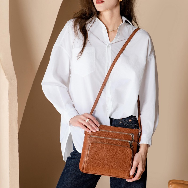 befen Soft Real Leather Crossbody Bags for Women Cross Body