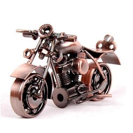 Metal Motorcycle Sculpture - Iron Cruiser Art Gift for Men, Dad, Son or Him - Vintage Home Office Decor