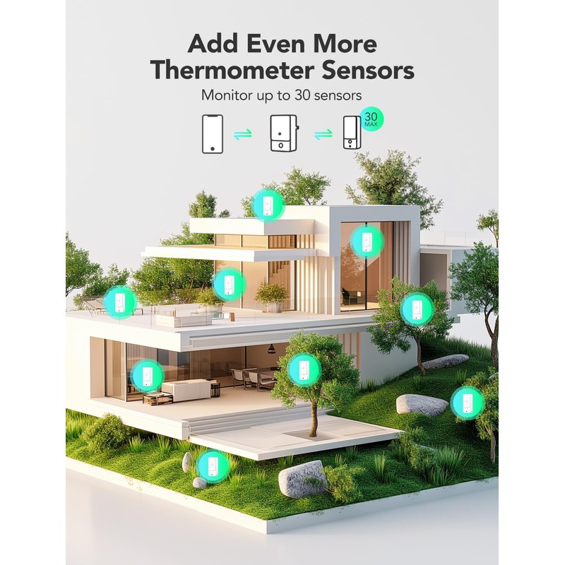 GoveeLife Outdoor Thermometer Hygrometer H5107 (1 Pack), Mini Temperature Humidity