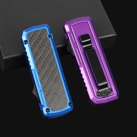 ainhue RU35 Retractable Utility Knife, 3.5 Inch Aluminum Handle with Pocket Clip, 5pcs SK5 Replacement Blades, EDC Craft Box Cutter Work Knife For Office Home Arts Hobby (Black)